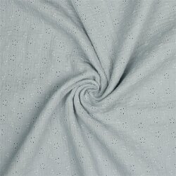 Musselin Bestickt - grau