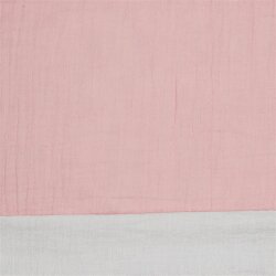 Doppelseitiger Musselin Organic - altrosa/lichtgrau