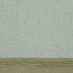 Doppelseitiger Musselin Organic - nilblau/taupe