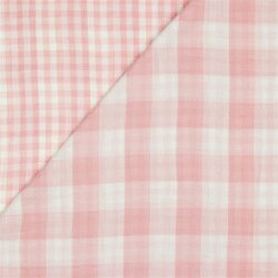 Doppelseitiger Musselin CHECKS - altrosa