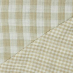 Doppelseitiger Musselin CHECKS - beige