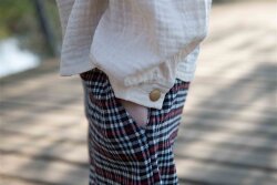 Musselin feine Glitzerpunkte - kirsche