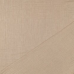 Musselin feine Glitzerpunkte - beige