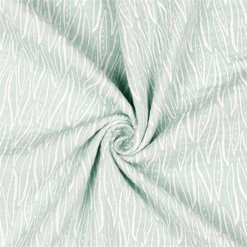 Musselin Blätter - nilblau
