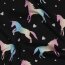 Baumwolljersey Digital Einhornliebe - schwarz