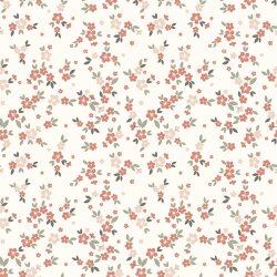 Baumwolljersey kleiner Blumenregen - creme