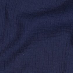 Musselin Uni *Gerda* BIO~Organic - dunkelblau