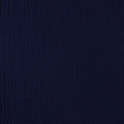 Musselin Uni *Gerda* BIO~Organic - dunkelblau