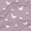 Baumwolljersey Bio~Organic Vögel und Blümchen - softlavendel