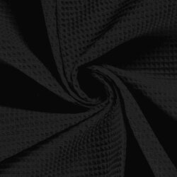 Waffelpiqué *Marie* 6mm Uni - schwarz
