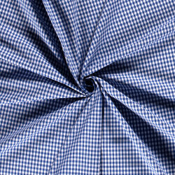 Baumwollpopeline garngefärbt Vichy Karo 5mm - royalblau