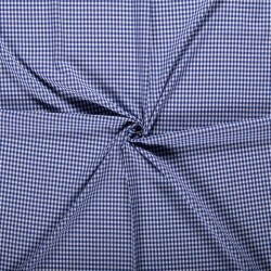 Baumwollpopeline garngefärbt Vichy Karo 5mm - royalblau
