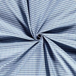 Baumwollpopeline garngefärbt Vichy Karo 5mm - jeansblau