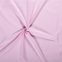 Baumwollpopeline garngefärbt Vichy Karo 5mm - rosa