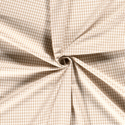 Baumwollpopeline garngefärbt Vichy Karo 5mm - beige