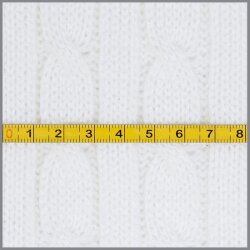 Strickstoff Zopfmuster elfenbein