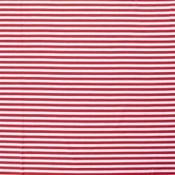 Baumwolljersey Streifen 10mm - rot/weiss