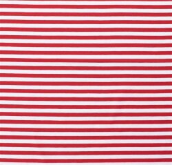 Baumwolljersey Streifen 10mm - rot/weiss