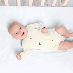 Baumwolljersey Mond und Sterne - creme