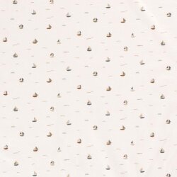 Baumwolljersey kleine Segelboote - creme