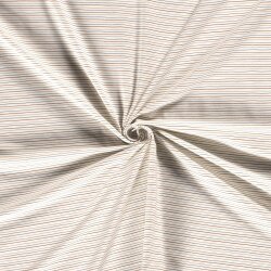 Baumwolljersey feine beige Streifen - creme