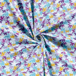 Baumwolljersey bunte Formen - hellblau