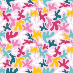 Baumwolljersey bunte Formen - hellrosa