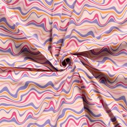 Alpenfleece wilde bunte Linien - kalt softpink
