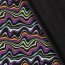 Alpenfleece wilde bunte Linien - schwarz