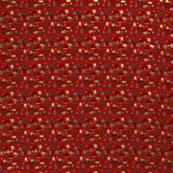 Baumwollpopeline Foliendruck Weihnachtsgeschenke - rot