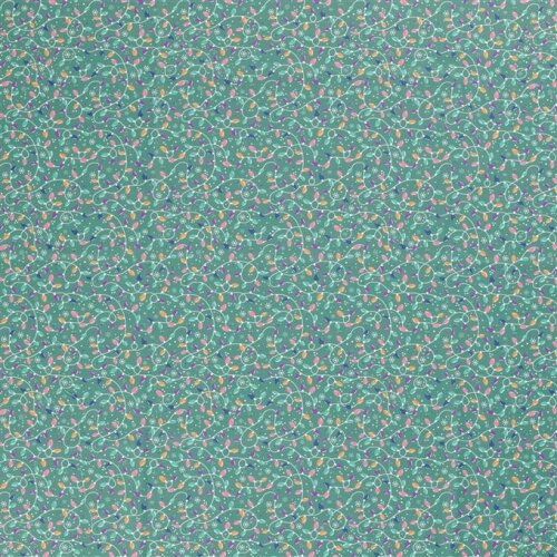Baumwollpopeline bunte Lichterkette - mint