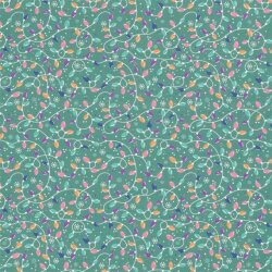 Baumwollpopeline bunte Lichterkette - mint