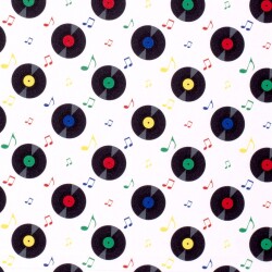Modestoff Dekostoff Schallplatten  - weiss