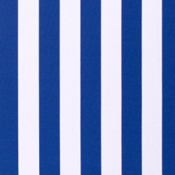 Modestoff Dekostoff breite Blockstreifen - weiss/blau