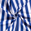 Modestoff Dekostoff breite Blockstreifen - weiss/blau