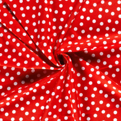 Modestoff Dekostoff Dots - rot/weiss