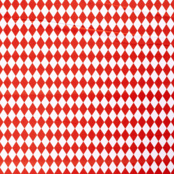 Modestoff Dekostoff Rauten - weiss/rot