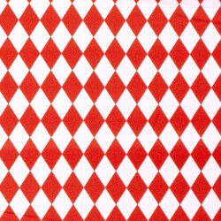 Modestoff Dekostoff Rauten - weiss/rot