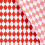 Modestoff Dekostoff Rauten - weiss/rot