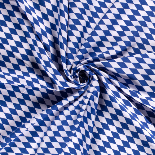 Modestoff Dekostoff kleine Rauten - weiss/blau