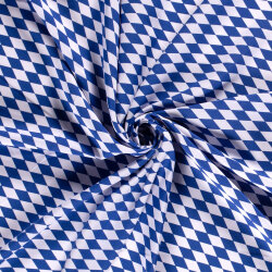 Modestoff Dekostoff kleine Rauten - weiss/blau
