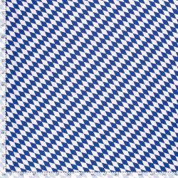 Modestoff Dekostoff kleine Rauten - weiss/blau