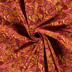 Modestoff Dekostoff Paisley Blumen - orange