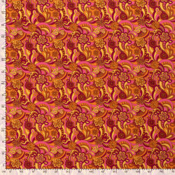 Modestoff Dekostoff Paisley Blumen - orange