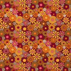 Modestoff Dekostoff Hippie Blumen - orange