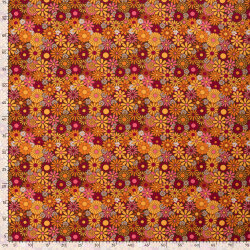 Modestoff Dekostoff Hippie Blumen - orange