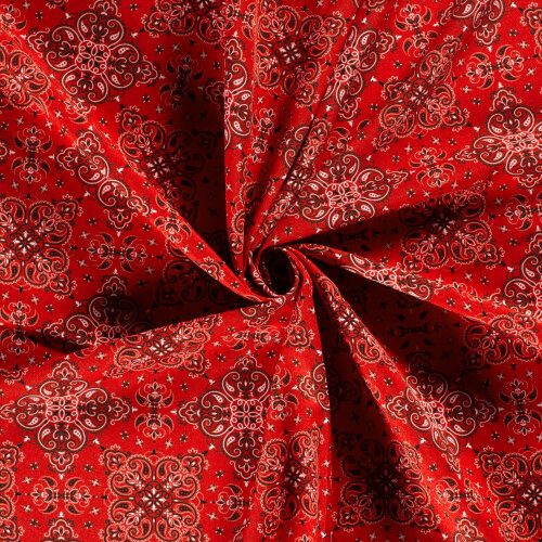 Modestoff Dekostoff Blumenmandala - rot