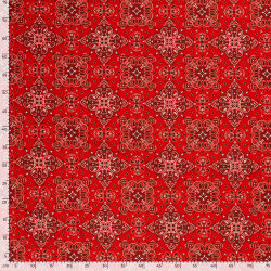 Modestoff Dekostoff Blumenmandala - rot