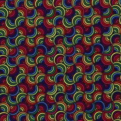Modestoff Dekostoff Regenbogenfächer - schwarz