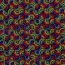 Modestoff Dekostoff Regenbogenfächer - schwarz